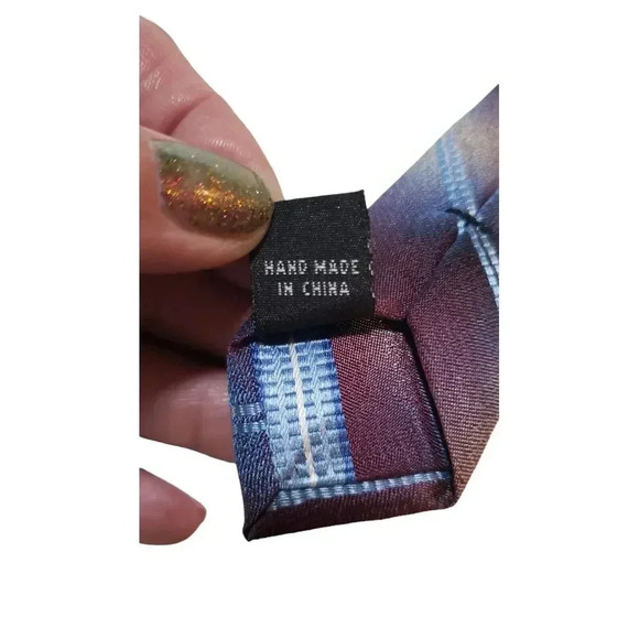 Pronto-Uomo‎ Neck Tie Mens Blue Striped Luxury 100% Silk Handmade Business Power - Picture 9 of 12